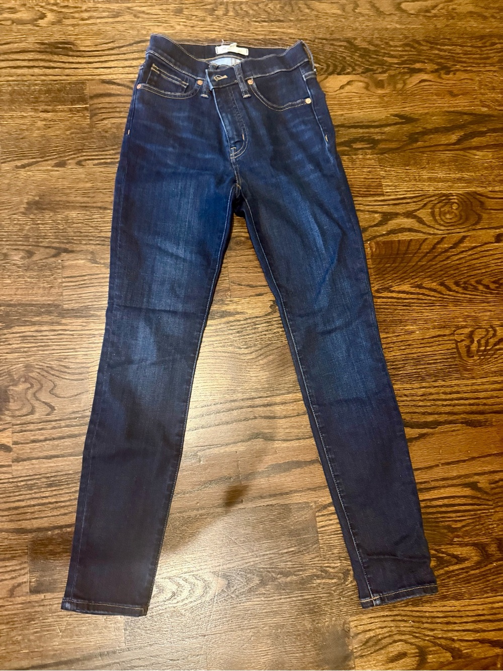 Madewell Slim Dark Blue Jeans 9” Mid High-Rise (Indigo wash)
